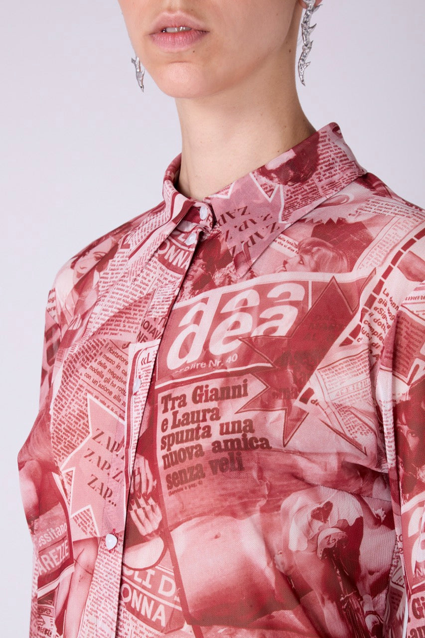 Camicia tulle Gossip Newspaper