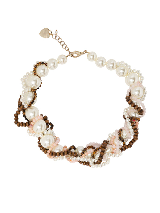Fuji brown/pink pearls necklace