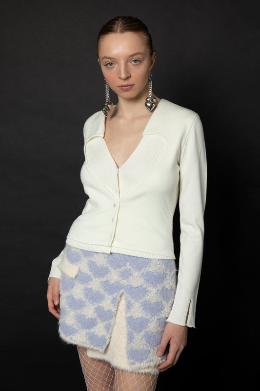 Top in maglia cuore