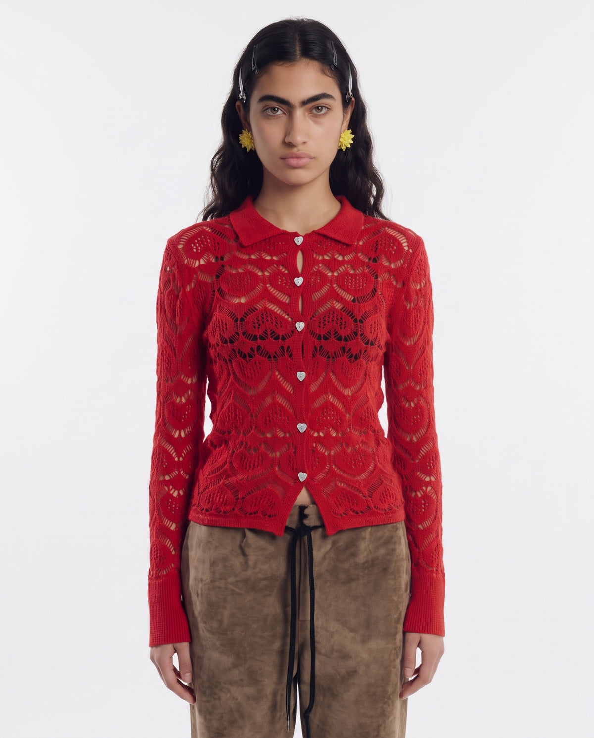 Camicia Cuori Punto Pizzo