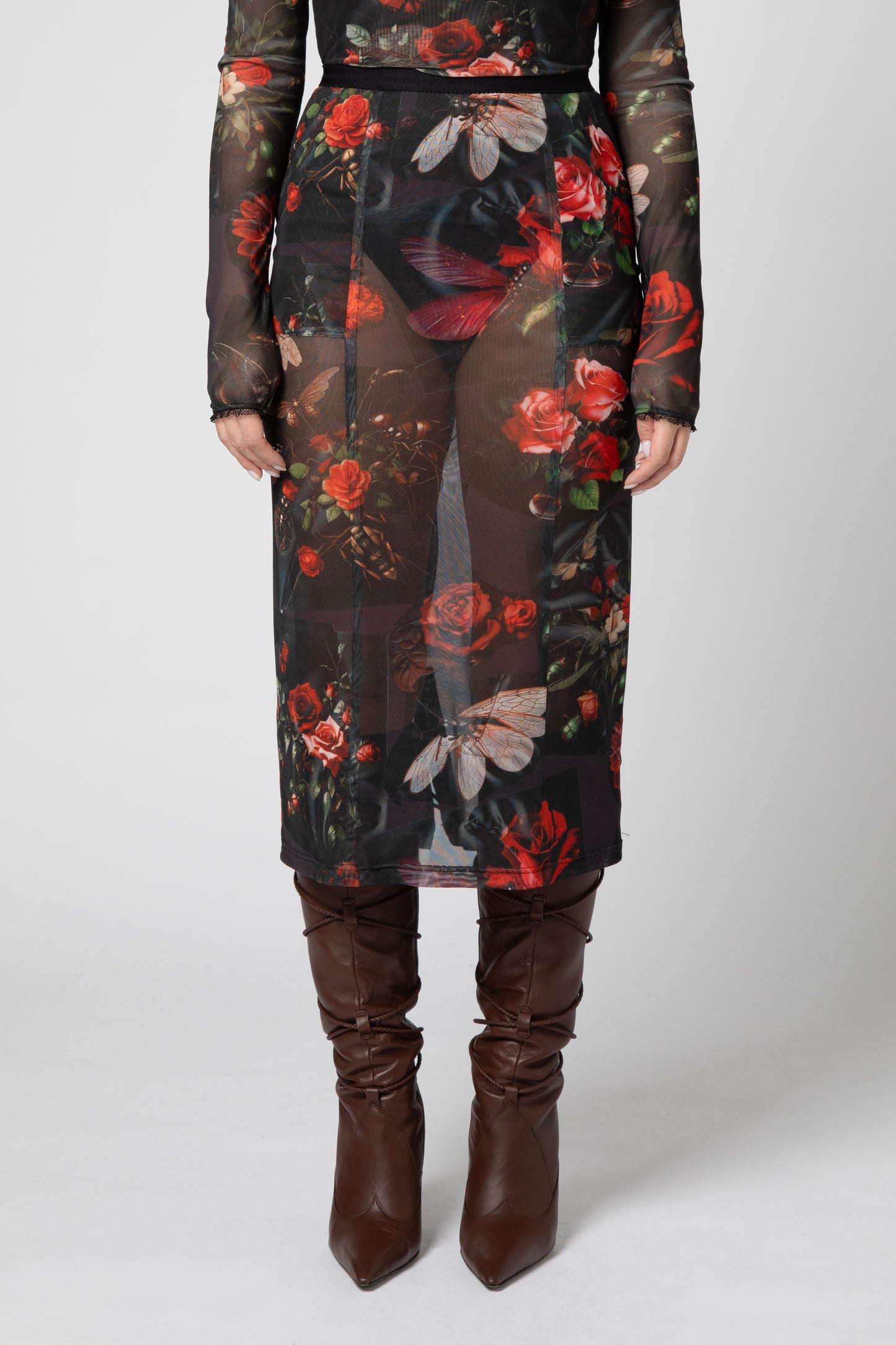 Longuette mesh AI Roses